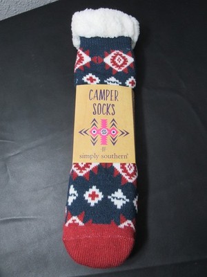 NEW SIMPLY SOUTHERN SOFT CAMPER SOCKS Luxurious Cozy Soft Sherpa Non-Slip Sole