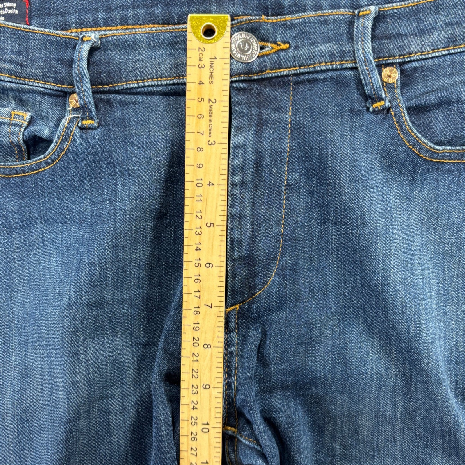 True Religion Halle Mid Rise Super Skinny Jeans Dark Wash Size 33 thumbnail 9