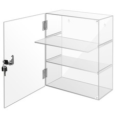 Locking Display Case, Removable 3-Tier Acrylic Display Case with Lock Key, Cl...