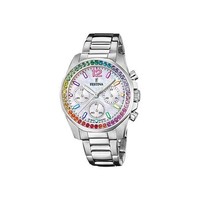 "Festina Damenuhr \"Chrono Rainbow\" Edelstahl, Silber, Perlmut"