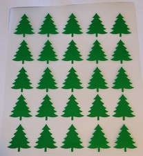 25 Christmas Tree Stickers, Vinyl Sticker , 1" tall, Winter, Holiday, Christmas