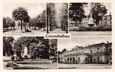 Crimmitschau Sachsen Mendelsohn-Bartholdy-Platz Waldweg im Sahnpark Robert-Koch-