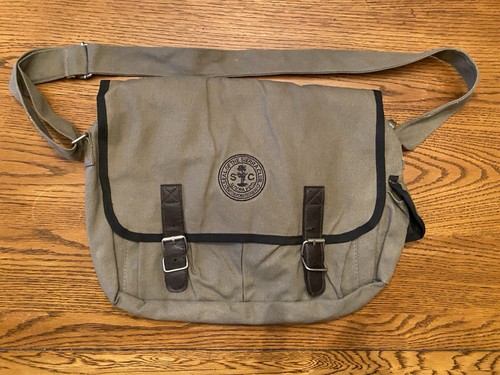Sierra Club Canvas Messenger Bag Crossbody Satchel Green Vintage