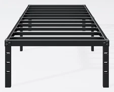 18 Inch Twin Bed Frame - Sturdy Metal Platform Twin Size, No Box Spring Needed,