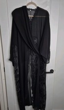 Dubai UAE Muslim Abaya Kimono Open Jalabiya Beaded Sheer Sequin Kaftan Size 58