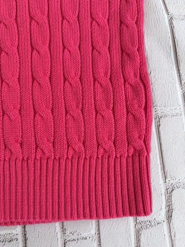 Polo Ralph Lauren Girls Light Pink Short Sleeve Cable Knit Sweater Size S 7 - Picture 4 of 8