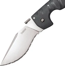 Cold Steel Spartan 4.5" AUS10A Serrated Tactical Folding Knife Griv-Ex Tri-Ad