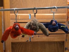 Vintage Kipling Monkey Gorilla Keychain Lot - 90's Y2K - John, Matt, Erik