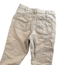 Carhartt Rugged Flex Relaxed Fit Canvas Work Pants 32x33 Tan