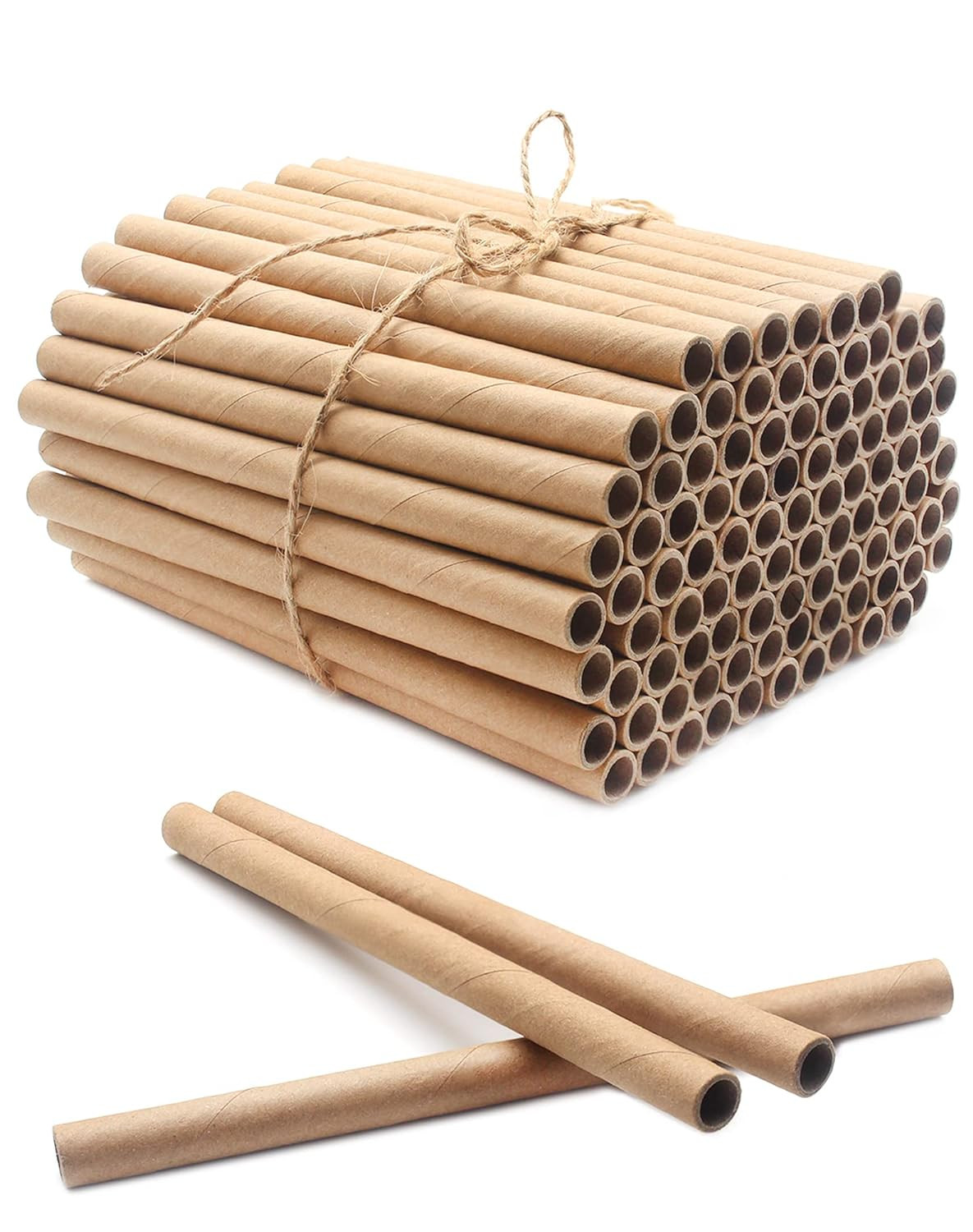 100 Pieces Mason Bee Tubes 6 Inches Nesting Refill Cardboard Tubes Bee House Pap