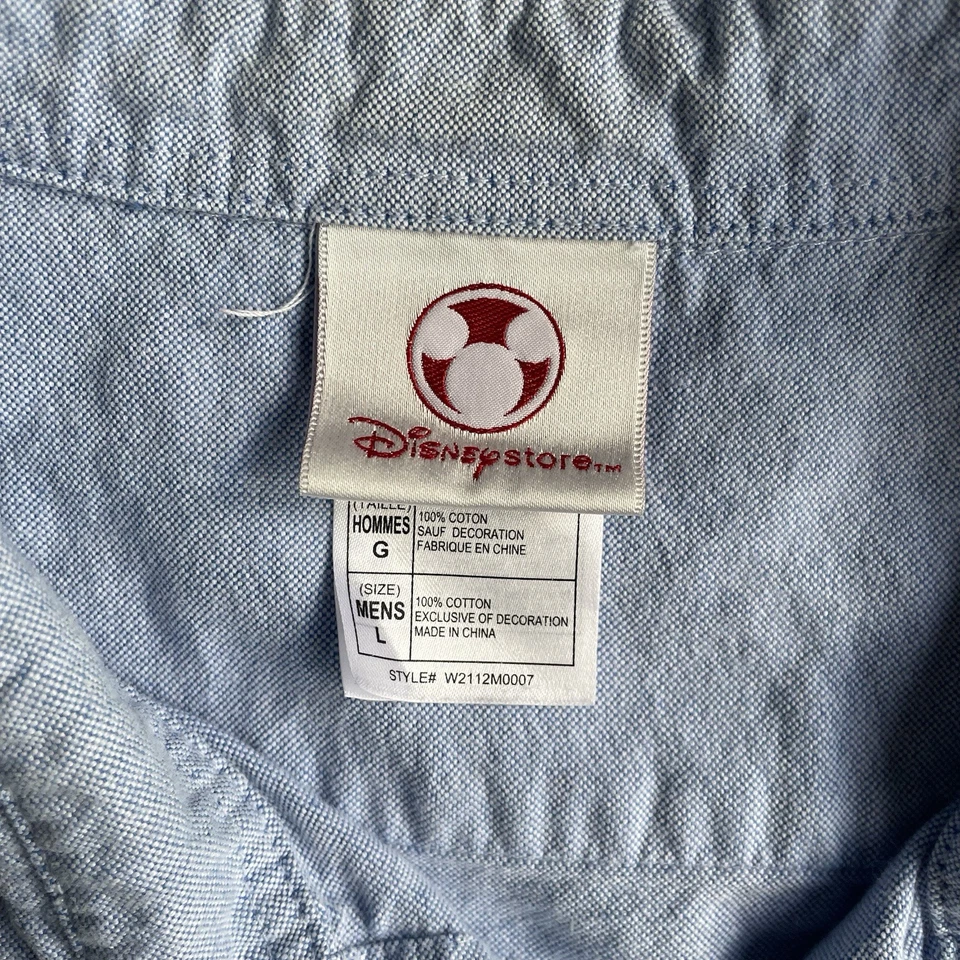 Camisa de vestir Oxford azul Mickey Mouse de la tienda Disney para hombre grande ropa de oficina preppy Foto 3 de 4