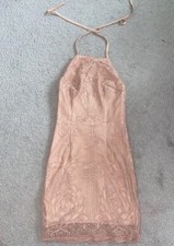 Pretty Little Thing pink lace backless dress  Size 8