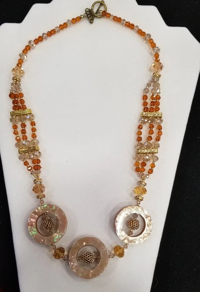 Anthropologie Art Deco Collar Gargantilla Babero Colgante Collar Artesanal Concha de Abulón Foto 2 de 4