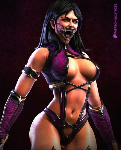 Estatua de Mileena impresión 3D sin pintar/sin montar - Imagen 4 de 12