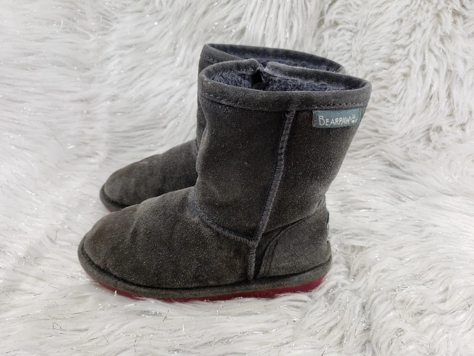 BEARPAW Emma Gris Gamuza Niño Botas Niños Talla US 11 Foto 2 de 4