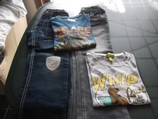 lotto vestiti usati bambino bimbo anni 4-5 maschio misto 2 magliette 2 jeans