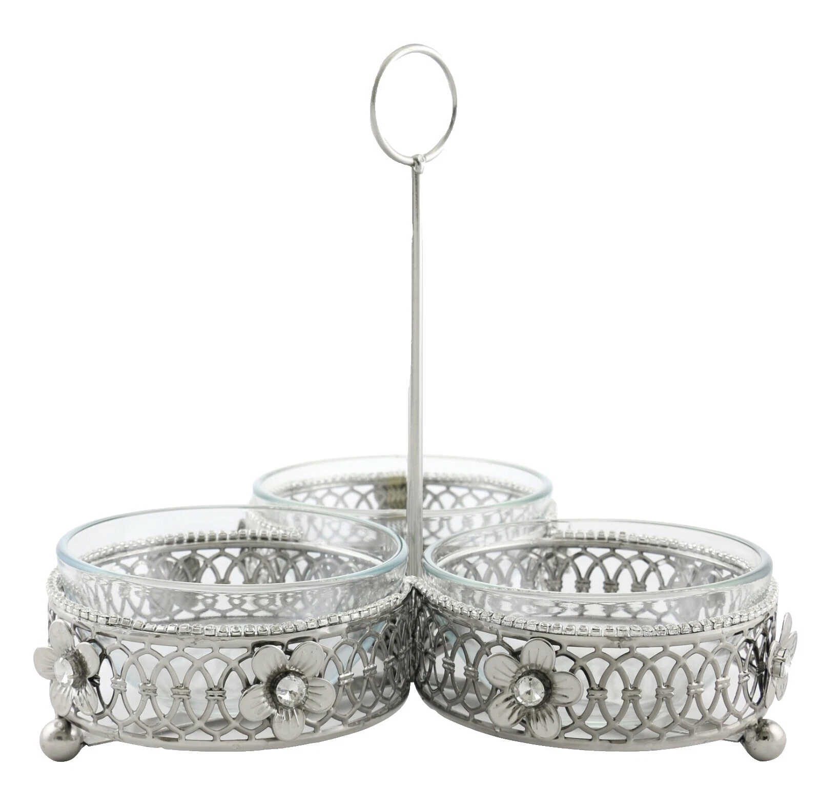 Glass Floral Platters