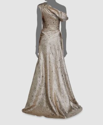 lela rose gold dress $3990 Lela Rose Women's Gold Metallic Off The Shoulder A-Line Gown Dress  Size 0