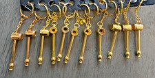 2 Dozen 2  Gold keychain Pipe Key Chain Ring 24 Pieces Smoking Pipe Party Cool