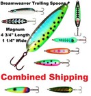 DreamWeaver Magnum 4 3/4" Trolling Spoon Fishing Bait Lures - Choose Colors