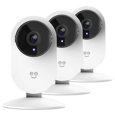 Geeni Glimpse (3 PACK) 1080p Smart Indoor Camera Night Vision Alexa 2-Way Audio