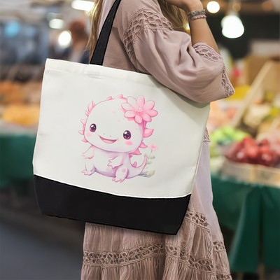 Cute Axolotl Tote Bag Perfect for Animal Lovers and Everyday Essentials