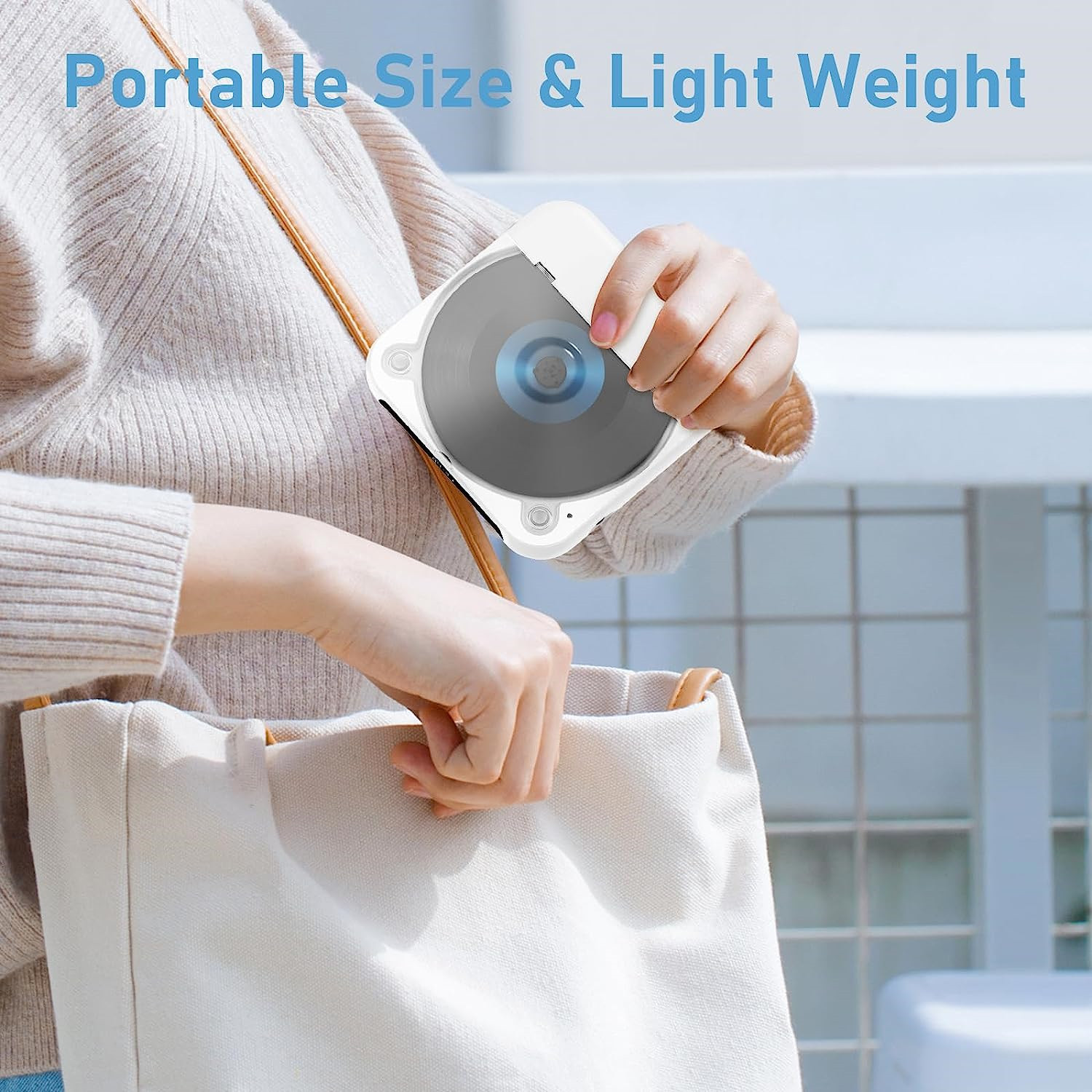 MICOCIOUS Portable CD Player, Personal CD Players with Bluetooth for Car & Small
