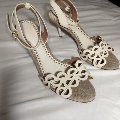 Tory Burch Aileen Sandals Shoes Strappy Scalloped High Heel 3