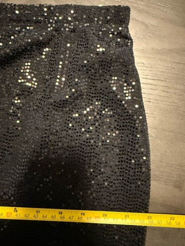 Bebe Two Piece Dressy Sets for Women Sparkling Sequins Black Top&Skirt Size XL - Picture 9 of 11