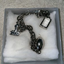 NFL Packers Champion XLV Women's Charm Bracelet with Crystals 7.5 INCHES Long