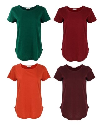 Urban Diction Women's 4pc Tawny Port & Biking RoundHem TeeSet Multi L NWOT (421)