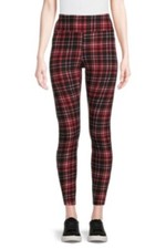 No Boundaries NEW Junior's Printed Ankle legging's size M Black/mauve/pink plaid