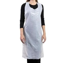 Disposable Plastic Aprons, 27.5 X 46 inches, Waterproof Bibs for Adults 20Pk