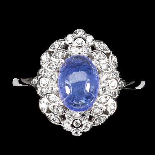 925 Sterling Silver Ring Oval Blue Tanzanite 8x6mm Gemstone Jewelry ...