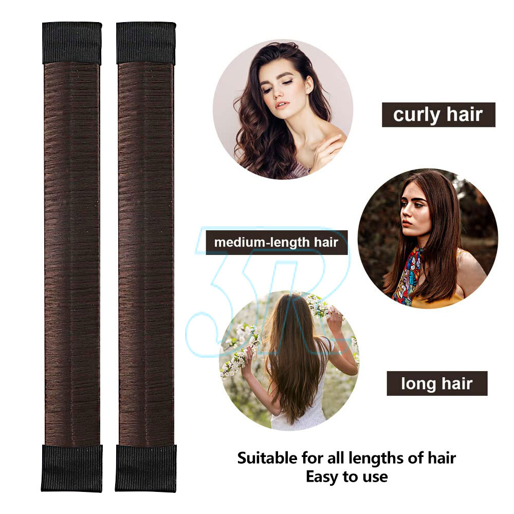 2x Women's Magic Hair Bun Snap Styling Donut Former French Twist Band