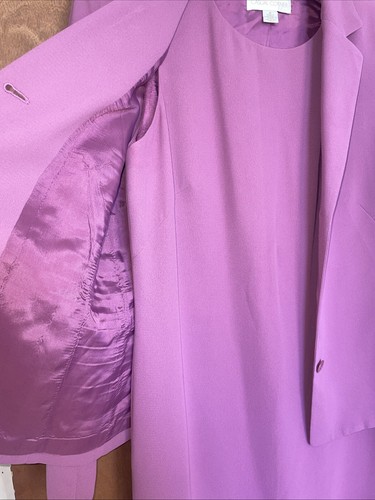 Conjunto de chaqueta de vestir vintage informal forrado en esquina púrpura orquídea talla 8 - Imagen 13 de 24