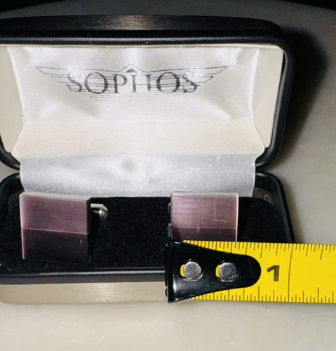 Gemelli vintage SOPHOS viola bicolore - Foto 3 di 4