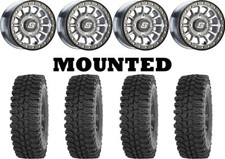 Kit 4 Frontline Bdc Tires 33x10-15 On Sedona Sano Beadlock Machined Wheels Fxt
