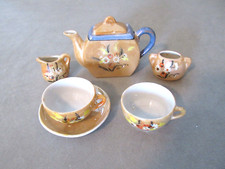 Vintage Child's Peach Lusterware Tea Set Japan Daisies 7 Replacement Pieces