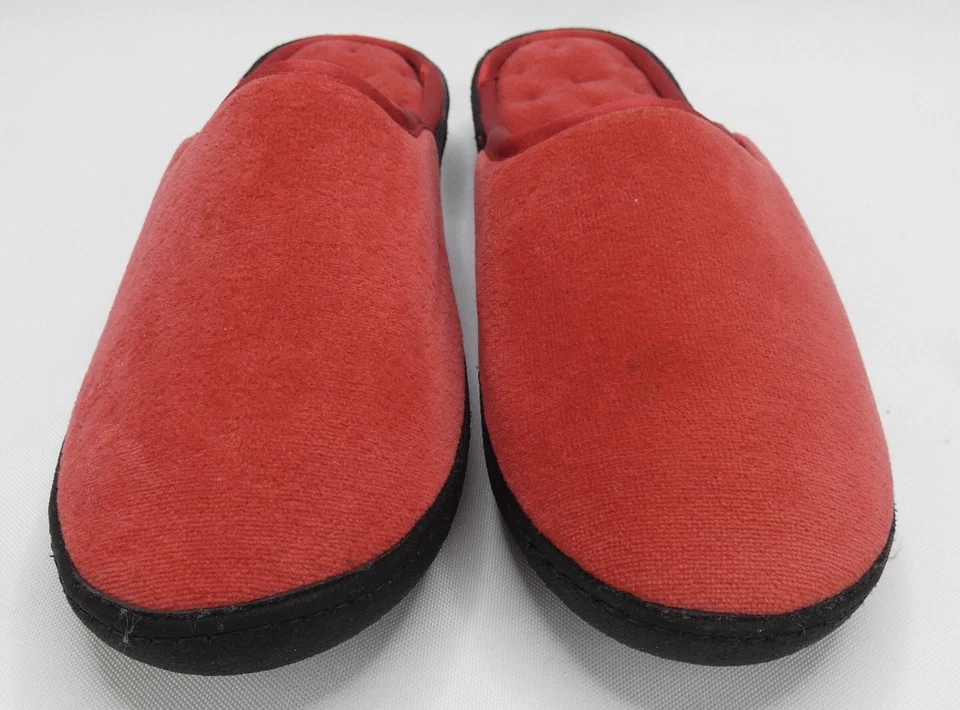 Isotoner Secret Sole Arch Contour Red Brushed Velvet Slippers-Size 5 1/2-6 EUC! - Image 2 of 4