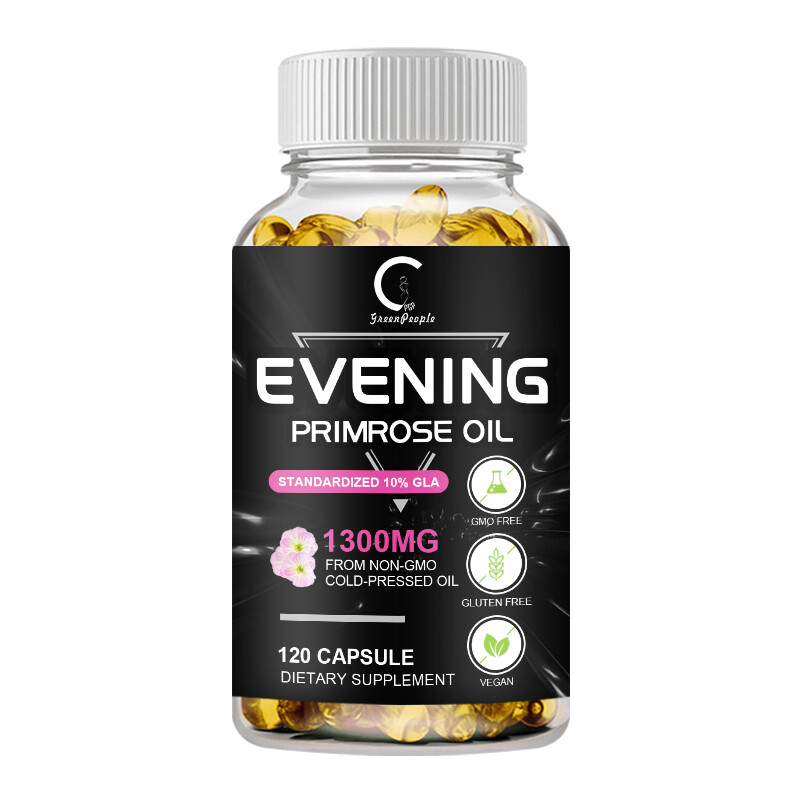 Evening Primrose Oil Capsules with GLA, Anti-Aging,Hormone Balance 120 Softgels