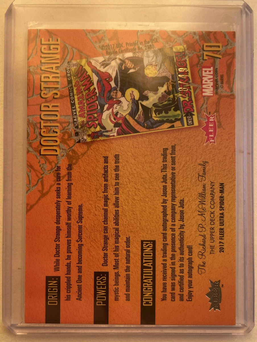 2017 Fleer Ultra Spider-Man GOLD WEB Auto #70 DR STRANGE Jason Juta /49