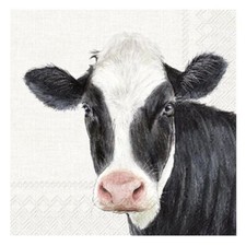 Servilletas de mesa de papel crema vaca granja 33 cm cuadradas 3 capas servilletas de almuerzo