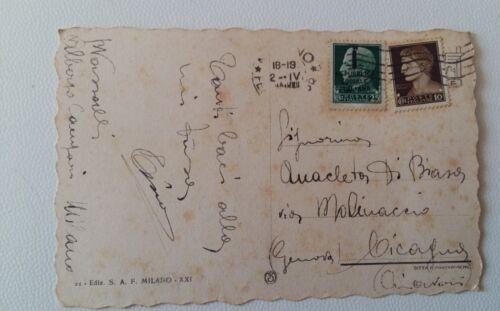 R.S.I.1944 cartolina da MILANO+MISTA REGNO c.10 IMPERIALE+RSI c.15 Fas.NERO-A188 - Bild 1 von 1