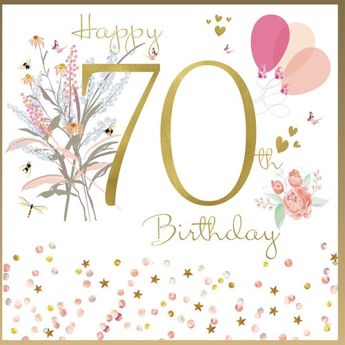 Tarjeta de Feliz Cumpleaños 70 Mujer - 70 Hoy - Diseño Rush - Imagen 3 de 3