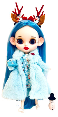 Blythe Custom OOAK Baby It's Cold Outside 12'' Joint Doll In Cute Winter Outfit