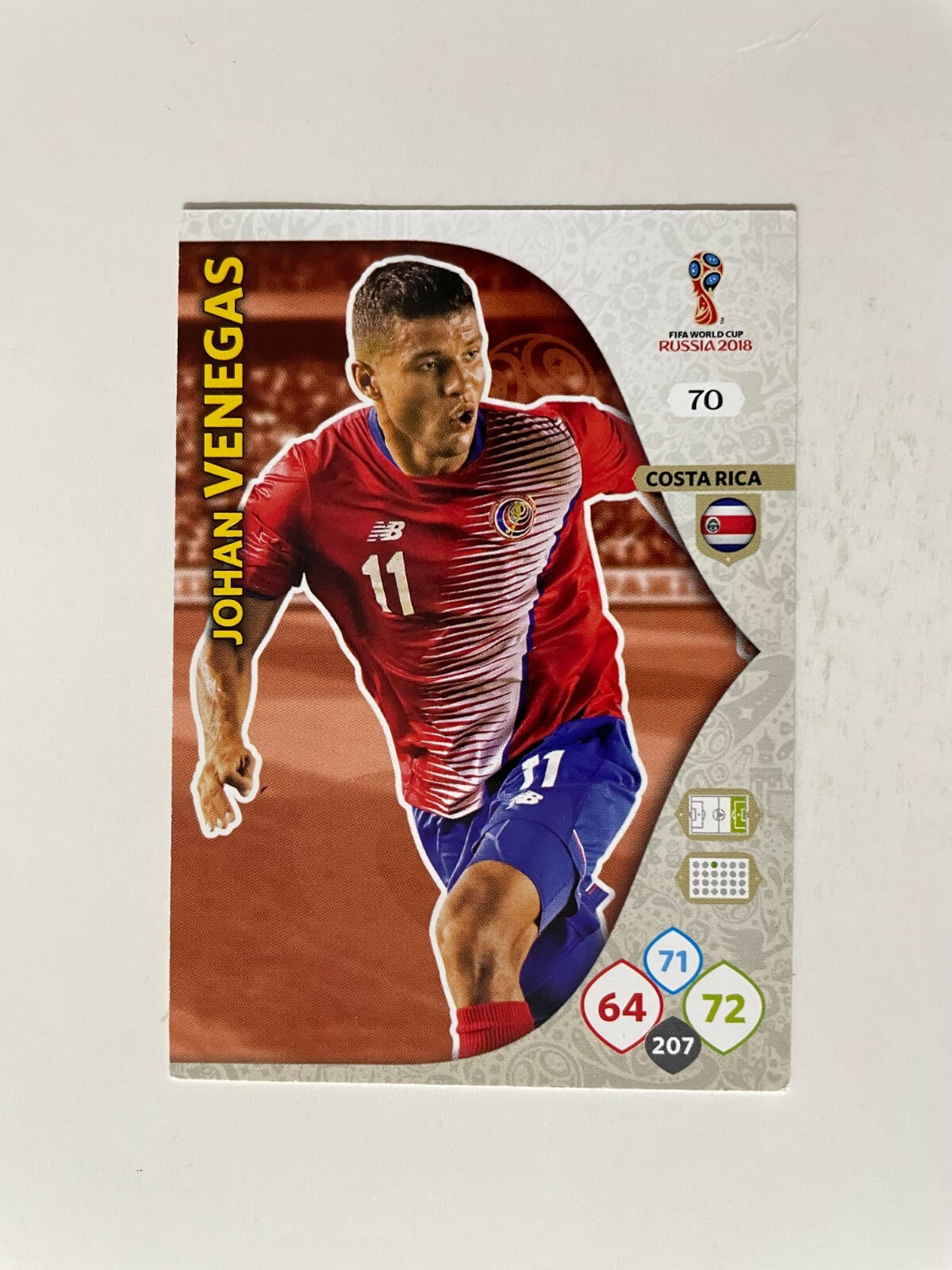 PANINI CARD ADRENALYN WORLD CUP RUSSIA 2018 COSTA RICA VENEGAS n 70 NEW
