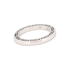 Versace Italy Logo V-Profile 18K White Gold W...