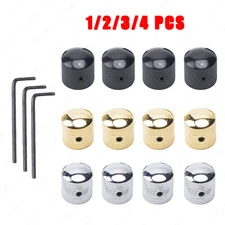 1-4Pcs Solid Shaft Metal Guitar Metallic Control Knobs - Volume / Tone- 6mm Hole