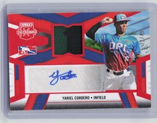 2023 Panini Elite Extra Edition Yariel Cordero DPL Materials Signatures Red /49